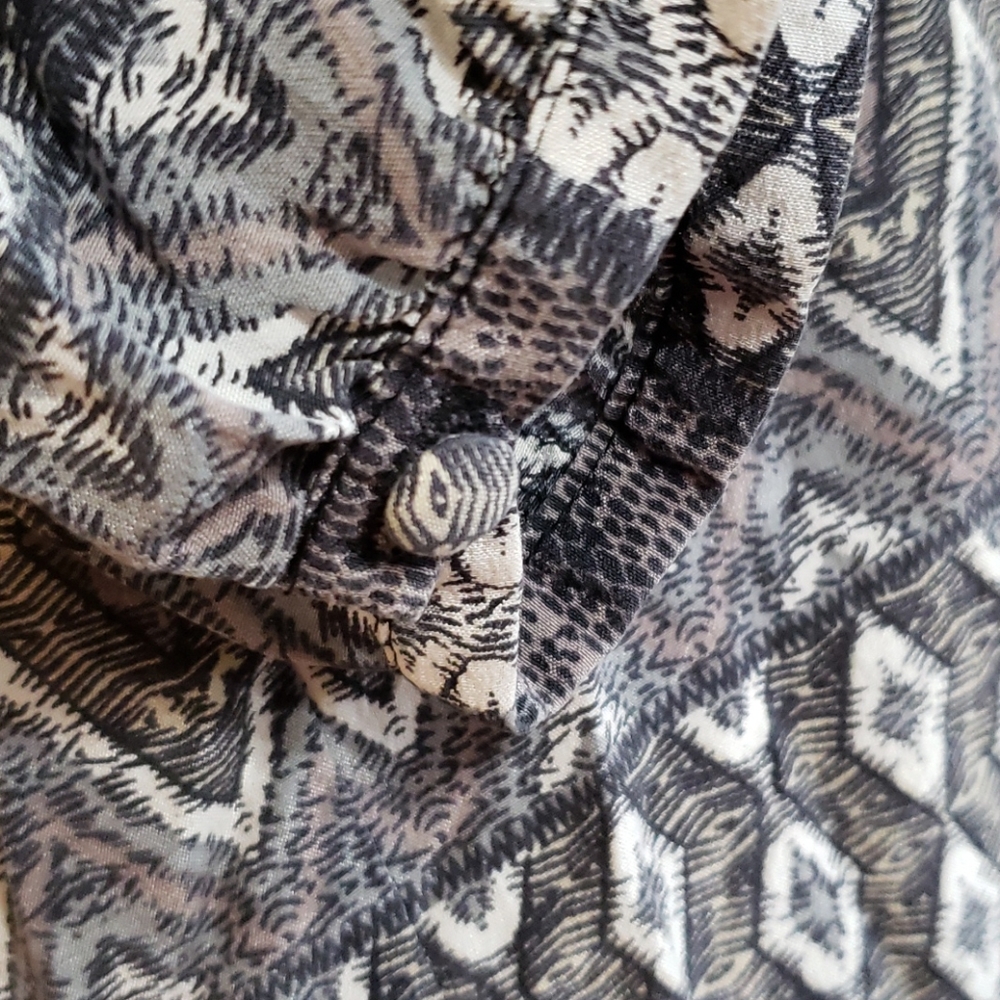 Cynthia Rowley Silk Blouse | Gray & Black Women's Size XS - Picture 5 of 8